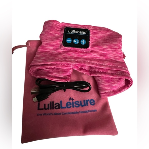 LULLALEISURE LULLABAND Wireless Headband Pink w/ Pouch EUC - Picture 1 of 11